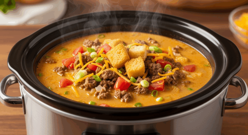 Cheeseburger Soup Slow Cooker