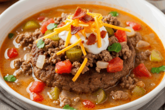 Low Carb Cheeseburger Soup