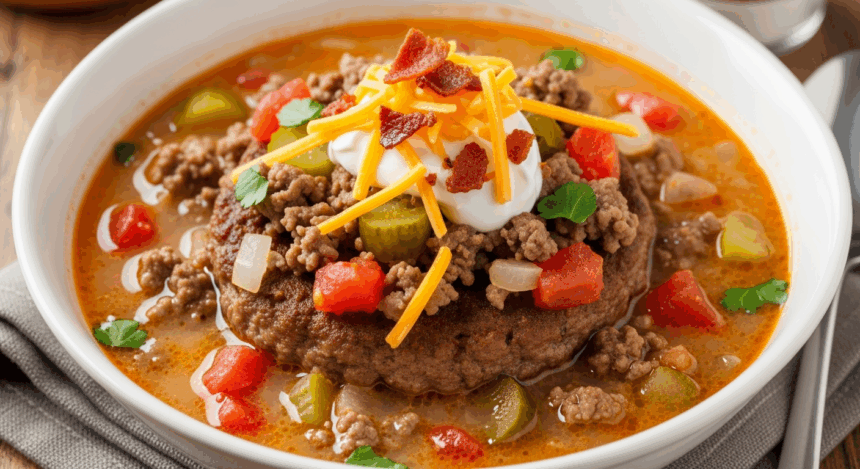 Low Carb Cheeseburger Soup