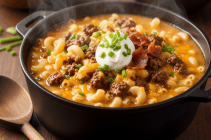One Pot Macaroni Cheeseburger Soup
