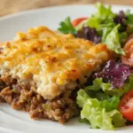 Cheesy Beef Casserole With Salad