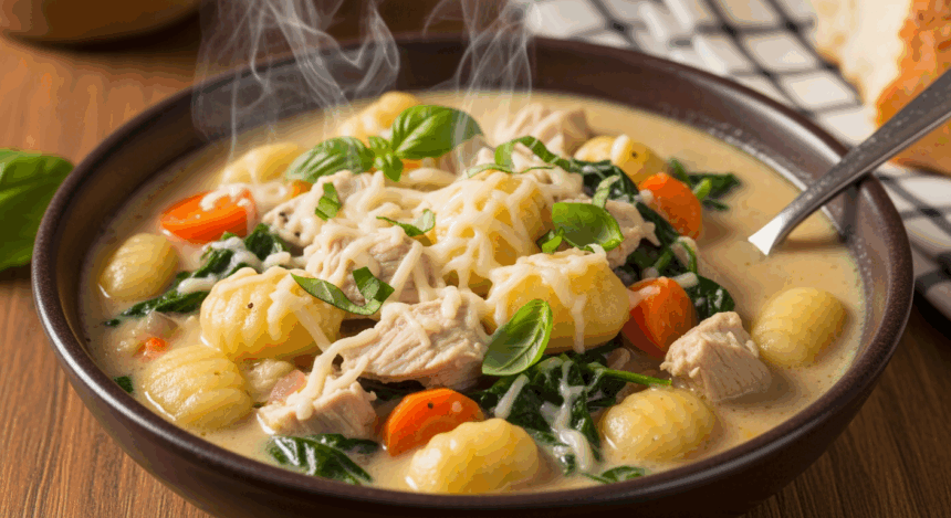 Chicken Gnocchi Soup With Cheese