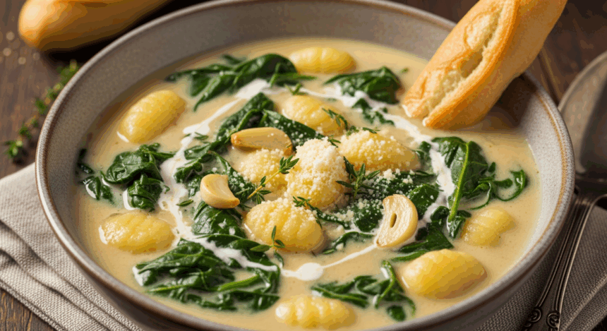 Creamy Spinach Gnocchi Soup