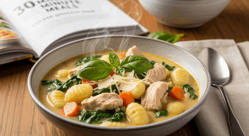 30 Minute Chicken Gnocchi Soup