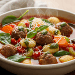 Meatball And Gnocchi Soup