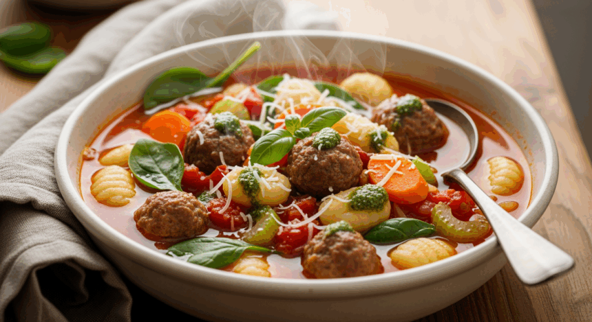 Meatball And Gnocchi Soup