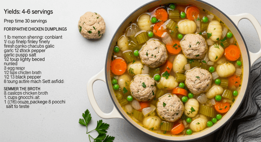 Chicken Dumpling Soup With Gnocchi