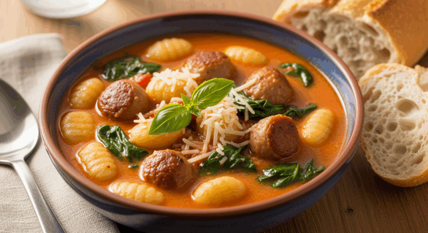 Chicken Sausage Gnocchi Soup