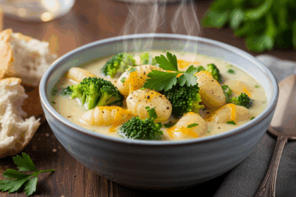 Broccoli Cheese Gnocchi Soup