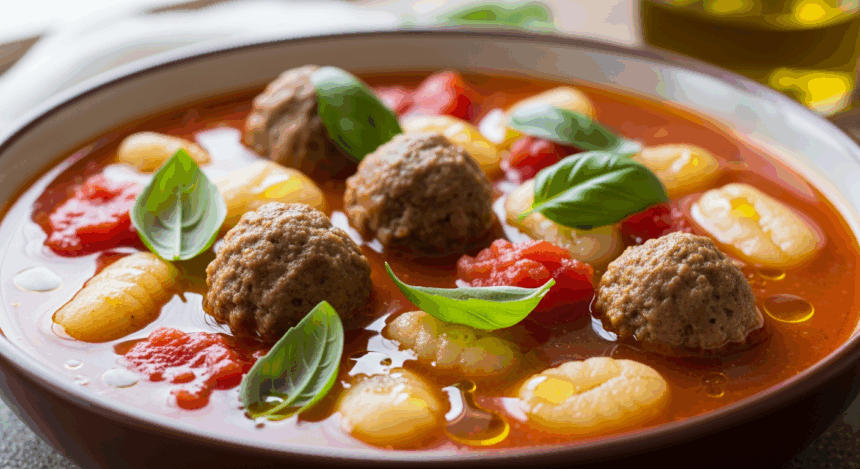 Gnocchi Meatball Soup