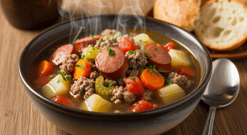 Hamburger And Sausage Soup