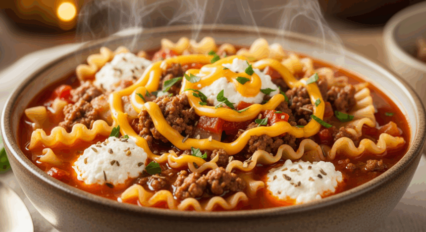 Hamburger Helper Lasagna Soup