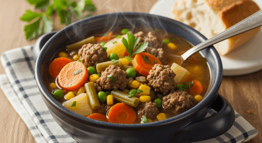 Crockpot Vegetable Soup With Hamburger