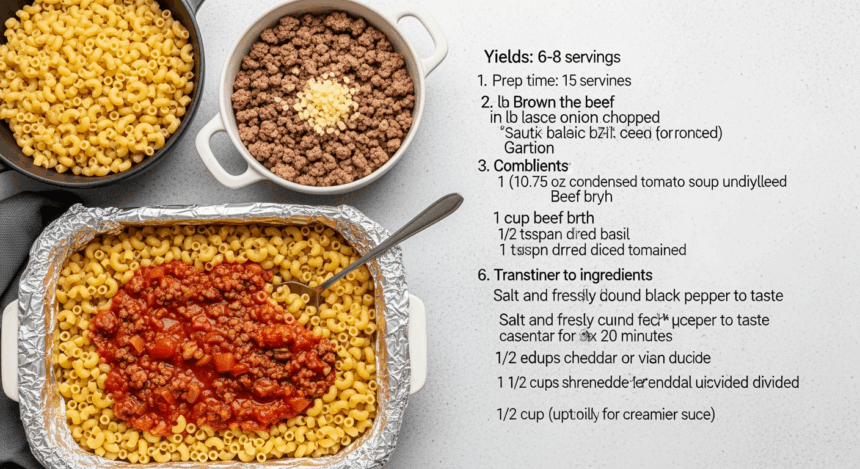 Hamburger Tomato Soup Casserole