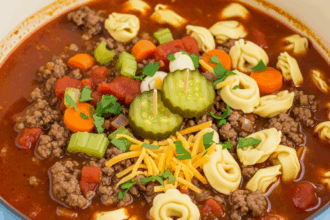 Hamburger Tortellini Soup