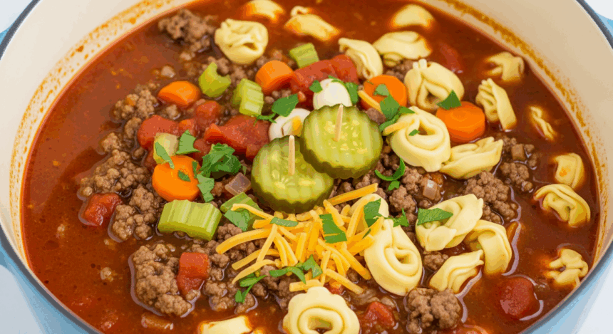 Hamburger Tortellini Soup