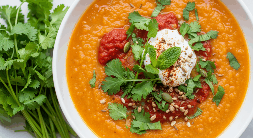 Orange Lentil Soup With Herbs