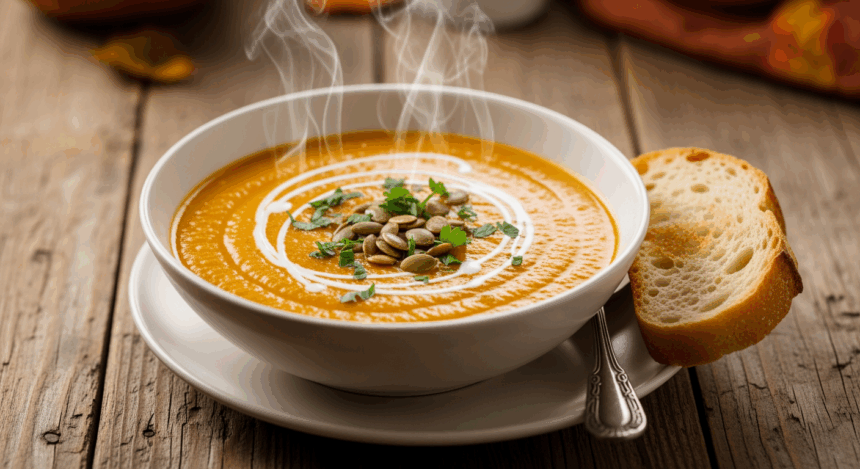 Bowl Of Pumpkin Lentil Soup