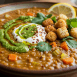 Lentil Soup With Toppings