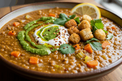 Lentil Soup With Toppings