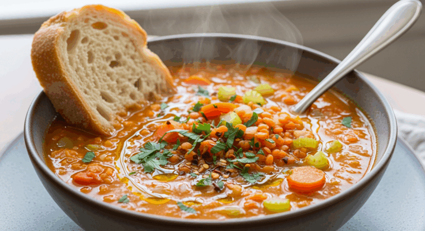 Quick Cooked Lentil Soup