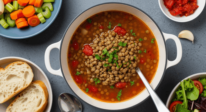 Simple Lentil Soup Dinner