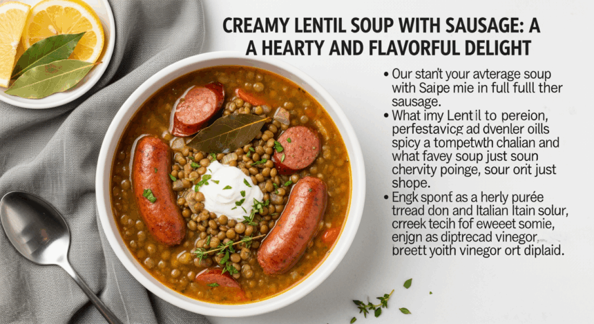 Creamy Lentil Soup With Sausage