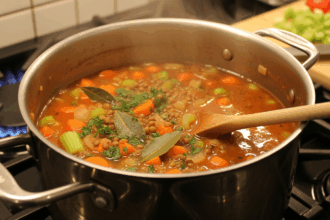 Cooking Lentil Soup On Stove