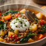 Three Lentil Vegetable Soup