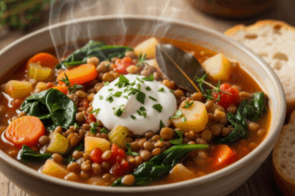 Three Lentil Vegetable Soup