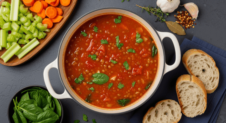 Homemade Lentil Soup With Vegetables