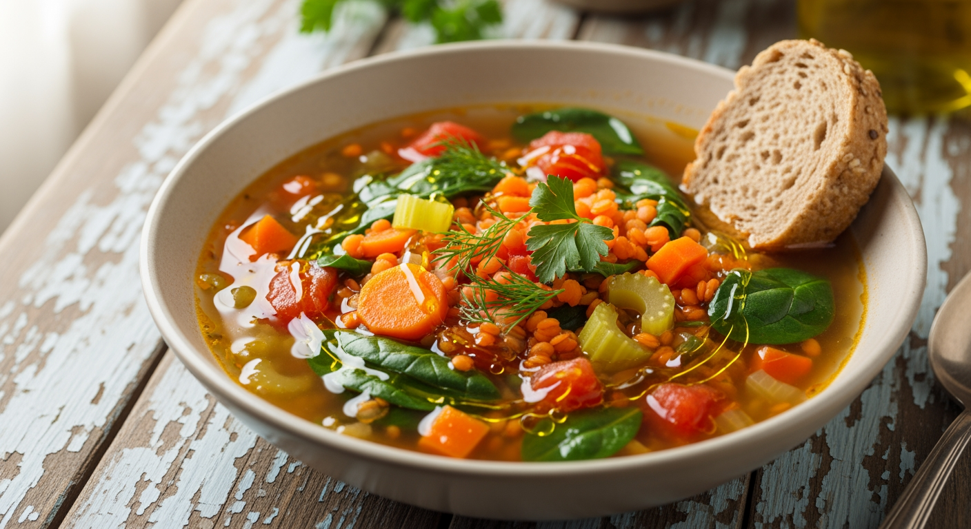 Healthy Lentil Veggie Soup Recipe