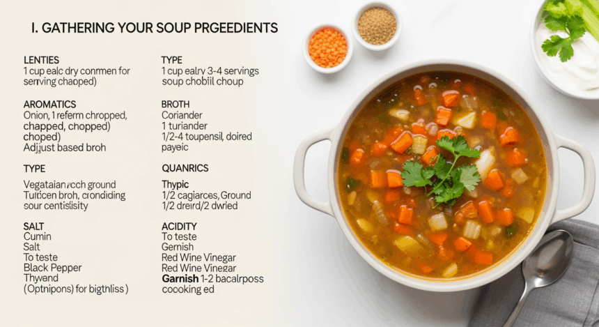 Homemade Lentil Soup Preparation
