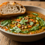 Bowl Of Spinach Lentil Soup