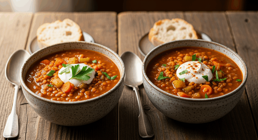 Two Bowls Of Lentil Soup