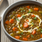 Bowl Of Lentil Soup With Carrots