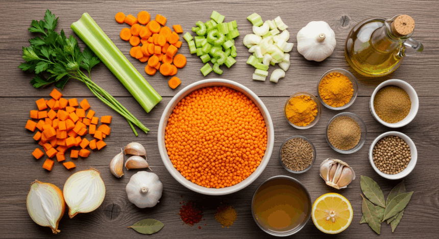 Vegetarian Lentil Soup Ingredients