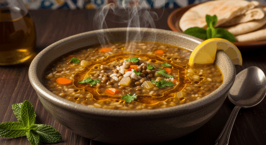 Lebanese Lentil Soup With Rice