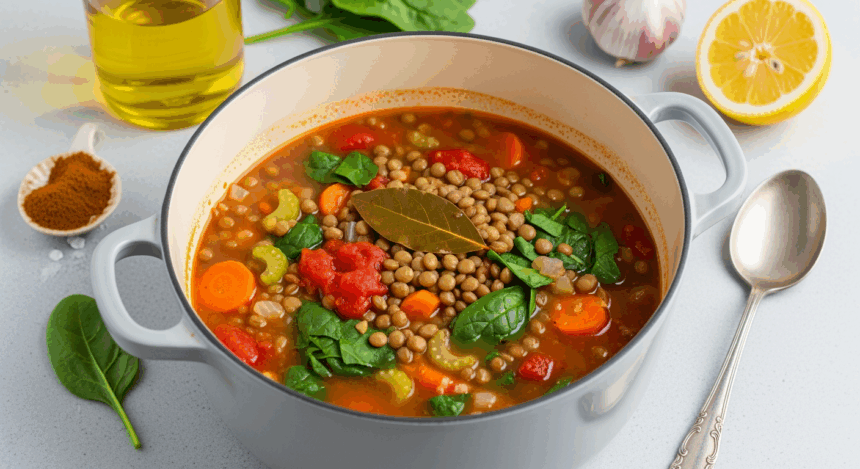 Homemade Lentil Soup Winter