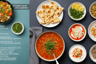 Green Lentil Soup With Garnish