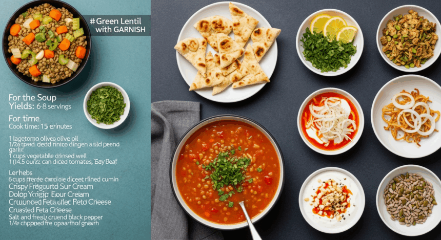 Green Lentil Soup With Garnish