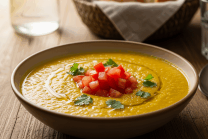 Yellow Lentil Soup With Tomatoes