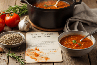 Rustic Tomato Lentil Soup Recipe