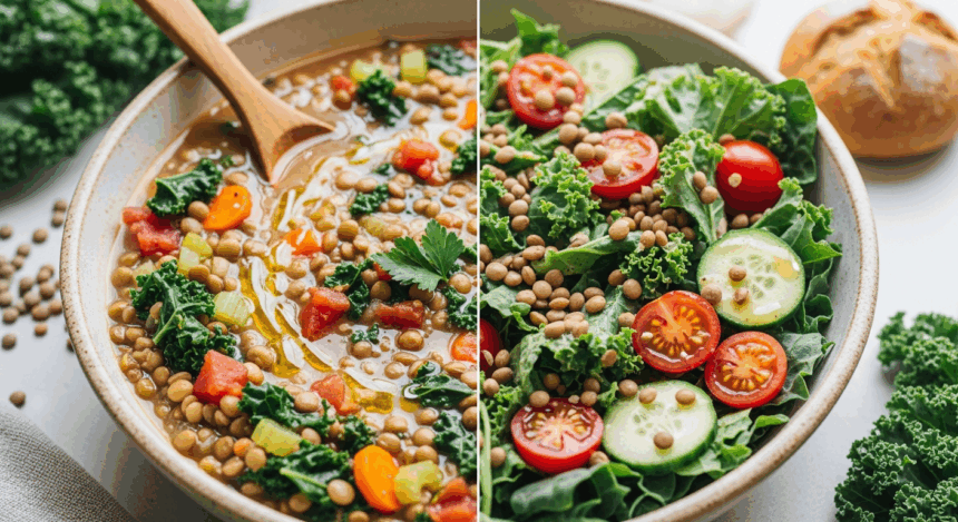 Lentil And Kale Soup To Salad