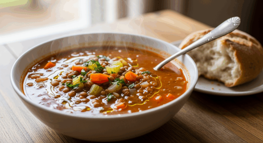 Homemade Lentil Soup Comfort Food