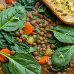 Lentil Soup With Spinach Leaves