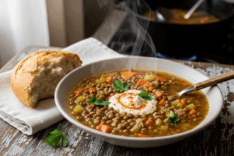 Homemade Lentil Soup Cooking