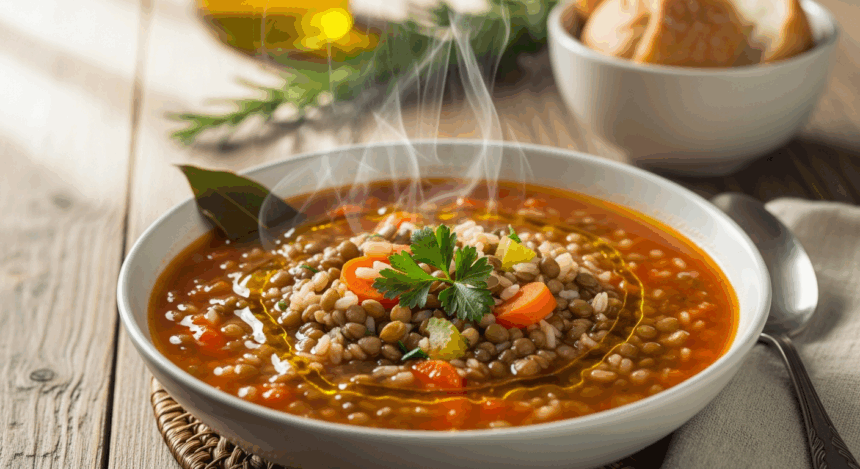 Vegan Lentil Rice Soup