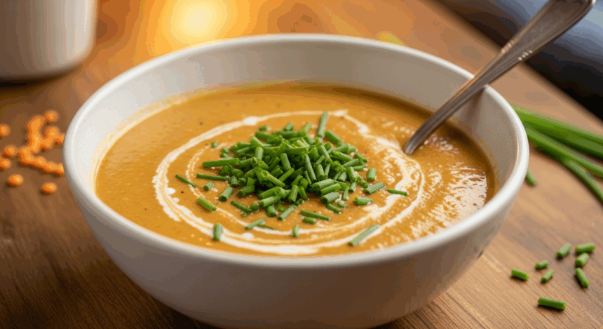 Creamy Lentil Soup With Chives