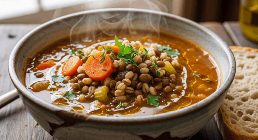Pearl Barley And Lentil Soup